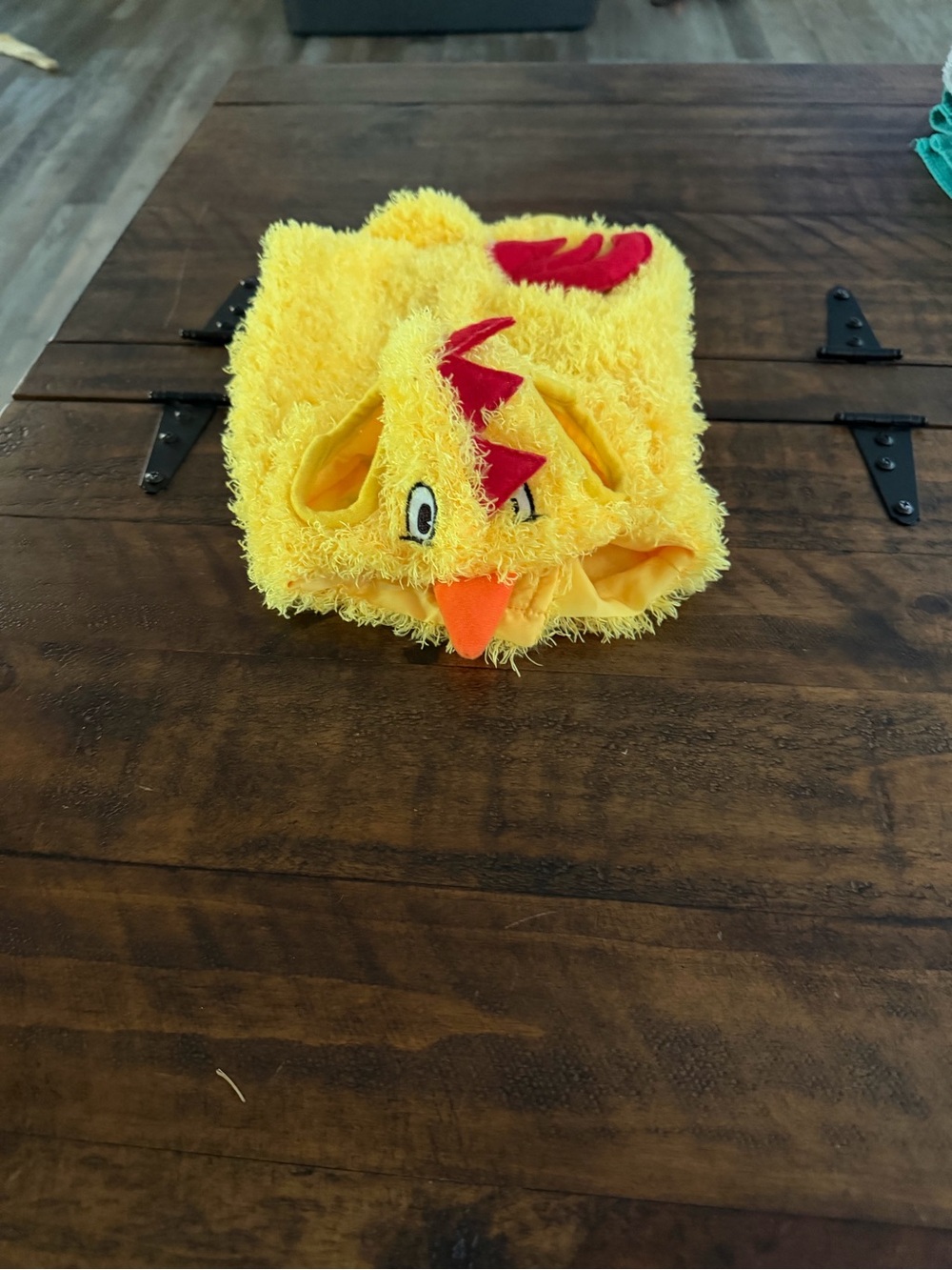 Vibrant Yellow Chick Plush Hooded Costume with Red Crests For dogs